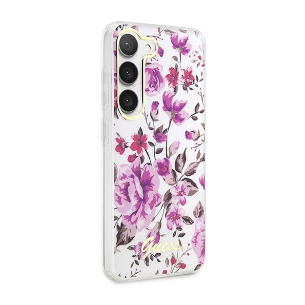 Guess Flower Collection – dėklas, skirtas Samsung Galaxy S23 (baltas)