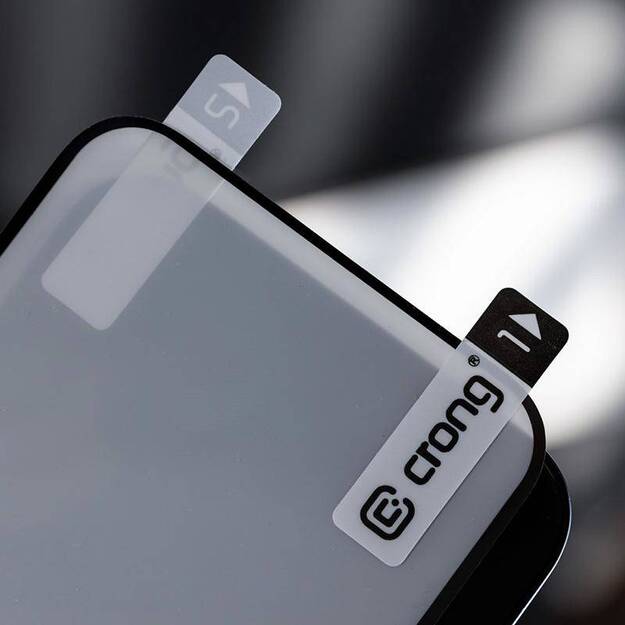 Crong Nano Glass – visiškai dengianti hibridinė ekrano apsauga 9H iPhone 16e / 14 / 13 / 13 Pro 5