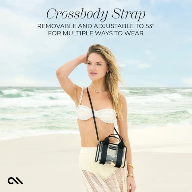 „Case-Mate“ mikro krepšys – vandeniui atsparus pečių krepšys (vidurnakčio juodas / skaidrus) 22