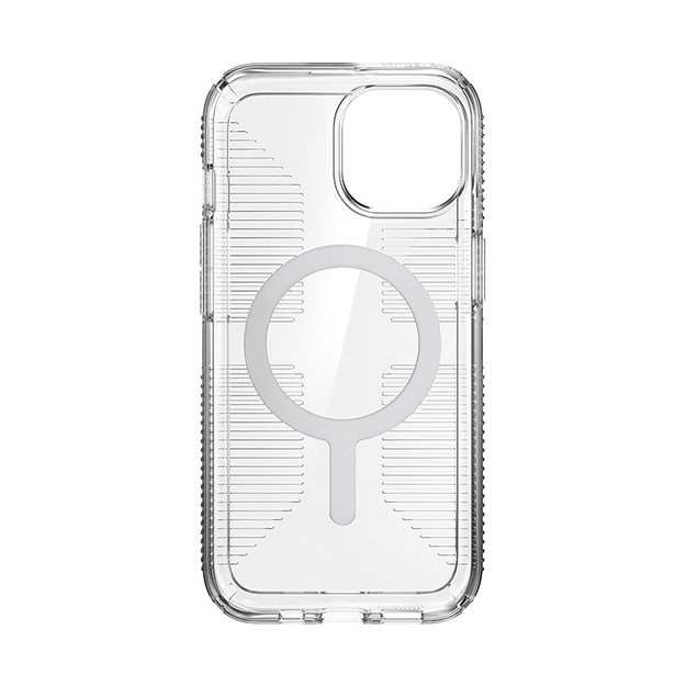 Speck Gemshell Grip + MagSafe – dėklas, skirtas iPhone 16e / iPhone 15 / iPhone 14 / iPhone 13 (Clear / Chrome Finish) 17