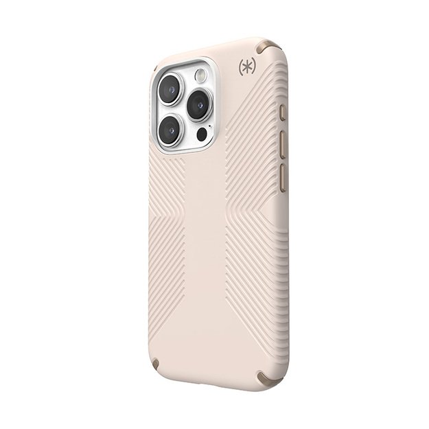 „Speck Presidio2 Grip“ – „iPhone 15 Pro“ dėklas (balintas kaulas / „Heirloom Gold“ / „Hazel Brown“) 2
