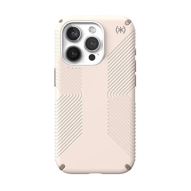 „Speck Presidio2 Grip“ – „iPhone 15 Pro“ dėklas (balintas kaulas / „Heirloom Gold“ / „Hazel Brown“) 9