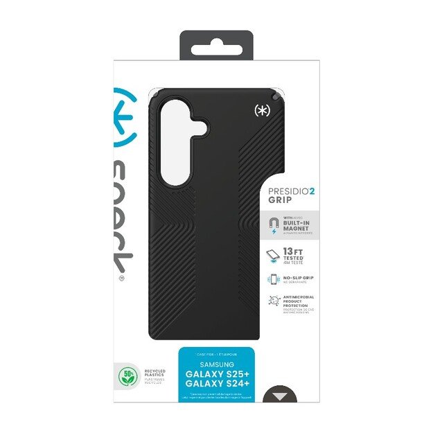 Speck Presidio2 Grip Magnet – Samsung Galaxy S25+ / 24+ MagSafe dėklas (juodas / šiferio pilkas / baltas) 28