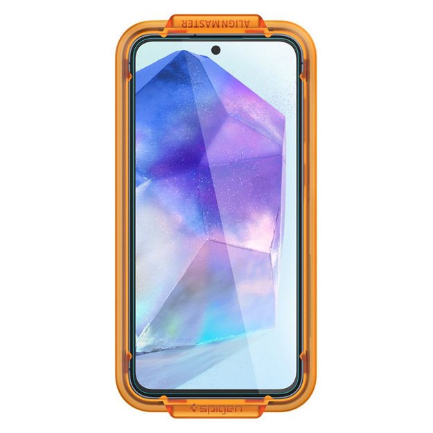 Spigen Alm Glas.TR 2-Pack – grūdintas stiklas, skirtas Samsung Galaxy A55 5G (skaidrus) 2