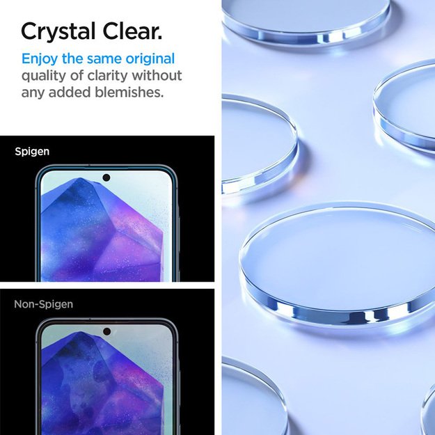 Spigen Alm Glas.TR 2-Pack – grūdintas stiklas, skirtas Samsung Galaxy A55 5G (skaidrus) 11
