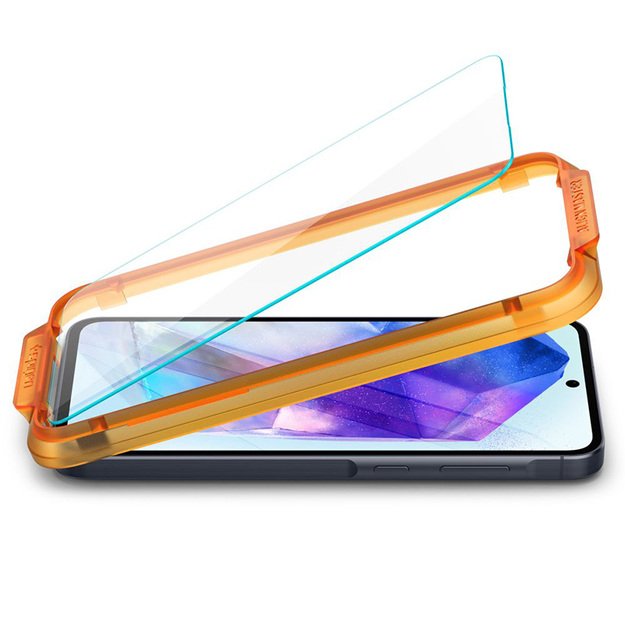 Spigen Alm Glas.TR 2-Pack – grūdintas stiklas, skirtas Samsung Galaxy A55 5G (skaidrus)