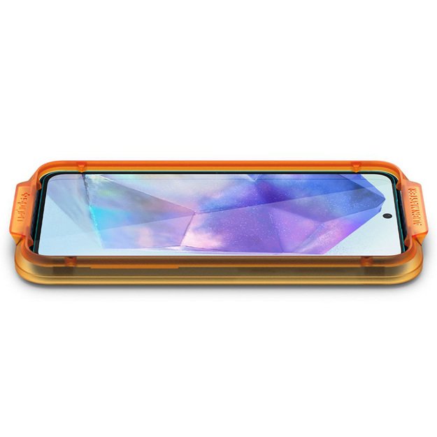 Spigen Alm Glas.TR 2-Pack – grūdintas stiklas, skirtas Samsung Galaxy A55 5G (skaidrus)