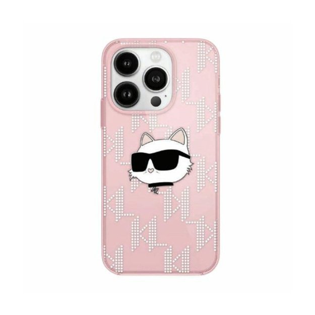 Karl Lagerfeld IML Choupette galvutė ir monograma – iPhone 11 dėklas (rožinis)