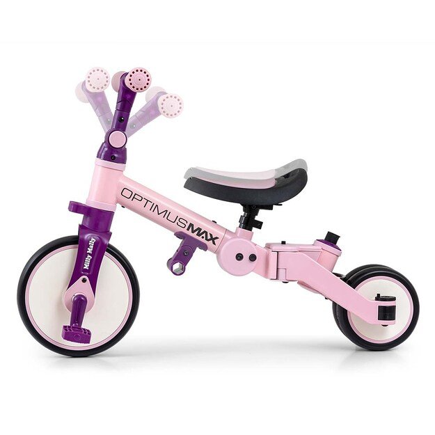 Milly Mally Optimus Max 5in1 tricycle with guide bar pink