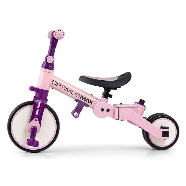 Milly Mally Optimus Max 5in1 tricycle with guide bar pink