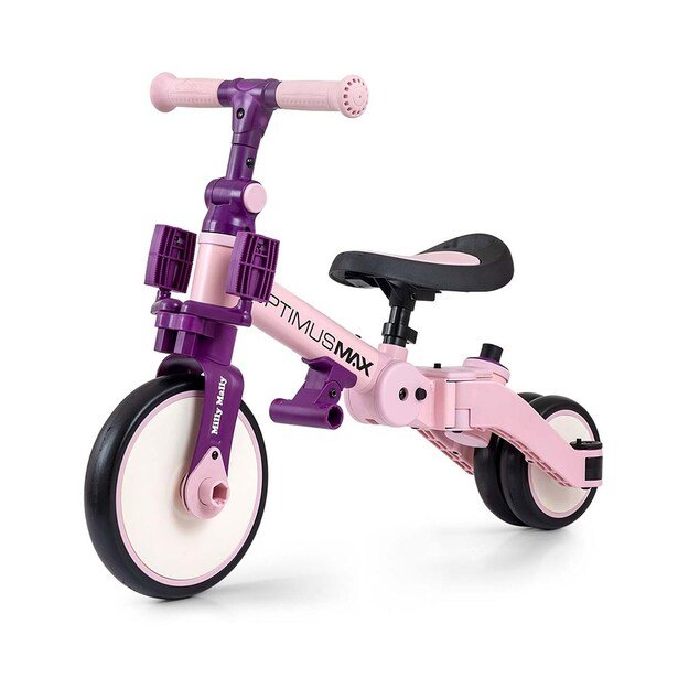 Milly Mally Optimus Max 5in1 tricycle with guide bar pink