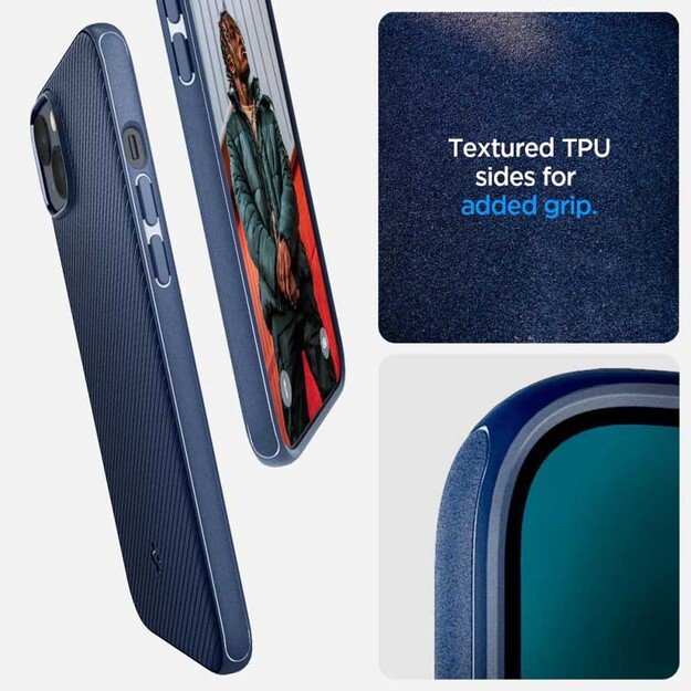 „Spigen Mag Armor“ – dėklas, skirtas „iPhone 14 Plus“ (tamsiai mėlynas)