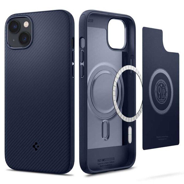„Spigen Mag Armor“ – dėklas, skirtas „iPhone 14 Plus“ (tamsiai mėlynas)
