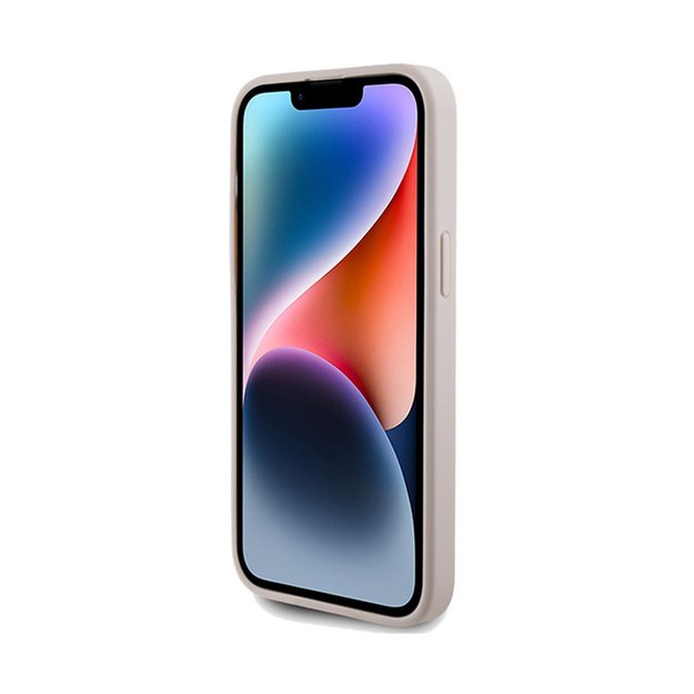 „Guess 4G Bottom Stripe“ kolekcija – „iPhone 15 Pro Max“ dėklas (rožinis)