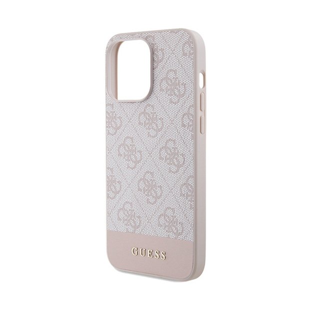 „Guess 4G Bottom Stripe“ kolekcija – „iPhone 15 Pro Max“ dėklas (rožinis) 14