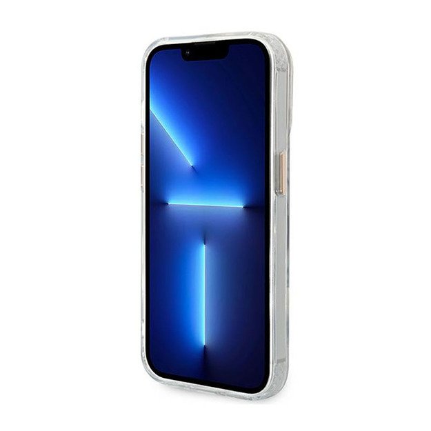 „Guess Metal Outline MagSafe“ dėklas, skirtas „iPhone 14 Pro“ (skaidrus)