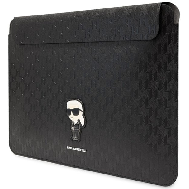 Karl Lagerfeld NFT Saffiano Monogram Ikonik Karl Sleeve – 14 colių nešiojamojo kompiuterio dėklas (juodas) 3