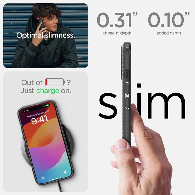 „Spigen Mag Armor MagSafe“ – dėklas, skirtas „iPhone 15“ (matinis juodas) 1