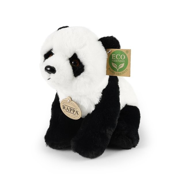 Rappa - pliušinis realistiškas sėdintis panda 23 cm ekologiška minkšta kolekcija 4