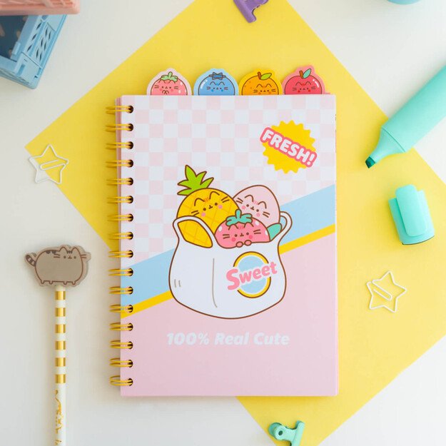 Pusheen - užrašų knygelė / bloknotas A5 iš vaisių kolekcijos 2