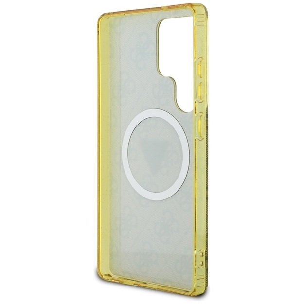 „Guess 4G“ blizgantys trikampiai mygtukai – „MagSafe“ dėklas, skirtas „Samsung Galaxy S25 Ultra“ (rudas) 7