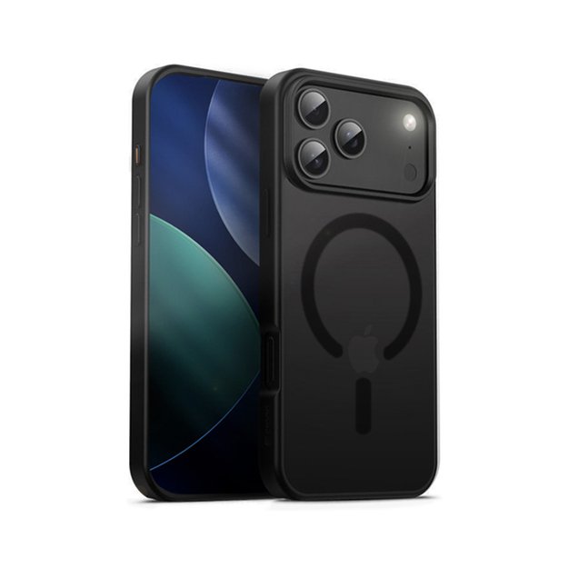 „Crong Hybrid Frost MAG“ dėklas – „MagSafe iPhone 17 Pro Max“ (juodas) 6