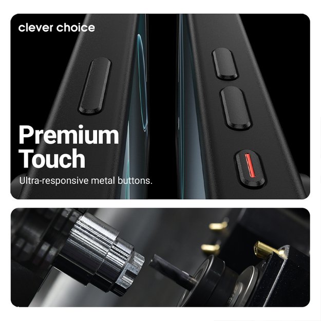 „Crong Hybrid Frost MAG“ dėklas – „MagSafe iPhone 17 Pro Max“ (juodas) 9