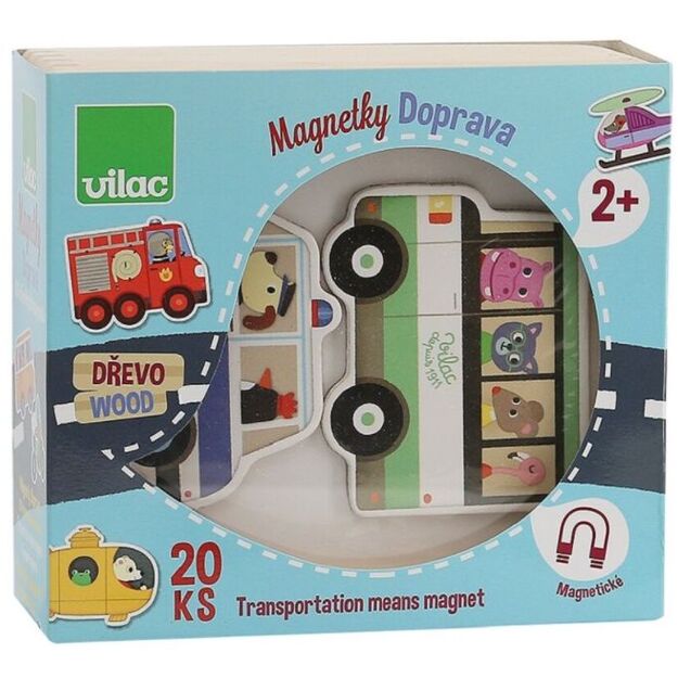 Vilac Wooden magnets transport 20pcs 2