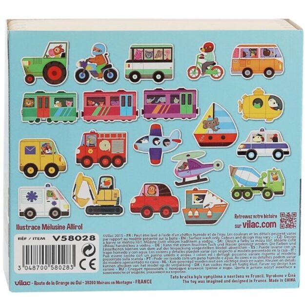 Vilac Wooden magnets transport 20pcs 1