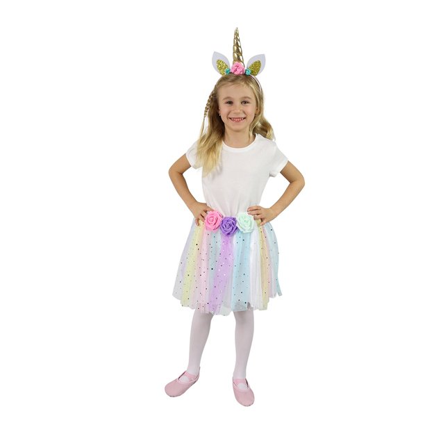 Children costume unicorn tutu skirt with accs.