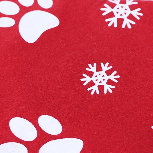 Red Christmas stocking with print 4