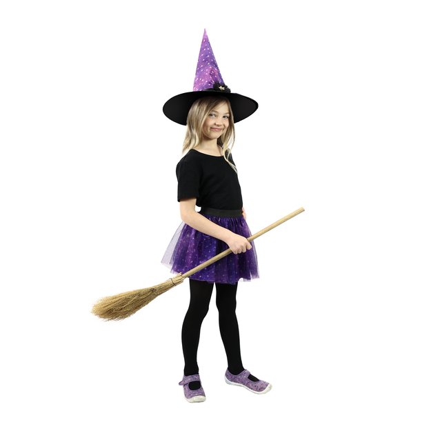 Children costume purple witch tutu skirt with hat 1