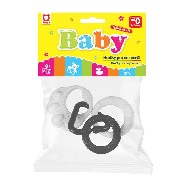 Bear paw teether, black and white 2