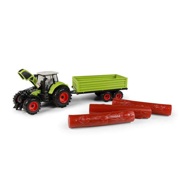 Tractor with trailer for wood 45 cm 5
