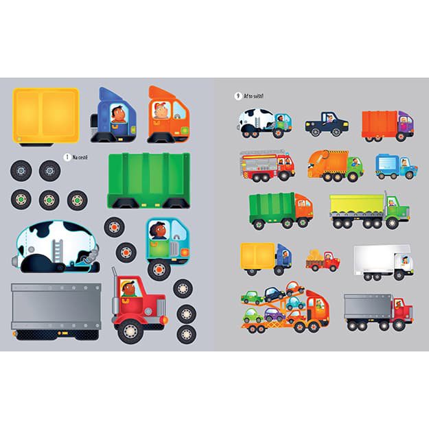 Lipdukų knyga „Sunkvežimiai“ 3