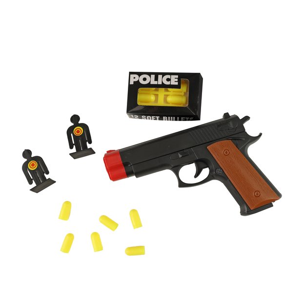 Policijos pistoletas su taikiniais ir kulkomis 1