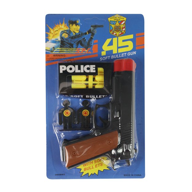 Policijos pistoletas su taikiniais ir kulkomis 2