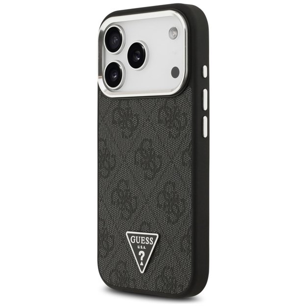 „Guess 4G“ trikampio logotipo „MagSafe“ dėklas iPhone 17 Pro (juodas) 4