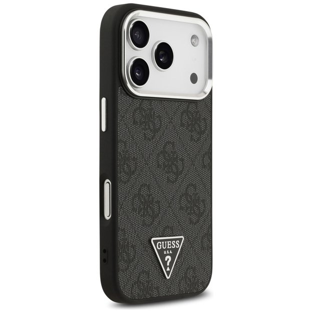 „Guess 4G“ trikampio logotipo „MagSafe“ dėklas iPhone 17 Pro (juodas) 6