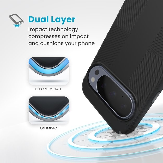 „Speck Presidio2 Grip Magnet“ dėklas „Google Pixel 10 Pro XL“ (juodas / pilkas) 11