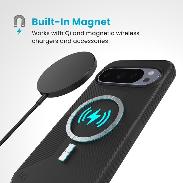 „Speck Presidio2 Grip Magnet“ dėklas „Google Pixel 10 Pro XL“ (juodas / pilkas) 10