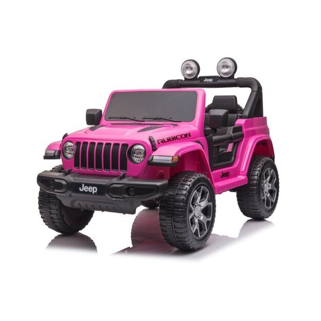 „Baby Mix“ rožinės spalvos akumuliatorinis „Jeep Wrangler Rubicon“ automobilis (pažeista pakuotė)