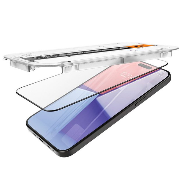 „Spigen GLAS.TR EZ FIT FC“ grūdintas stiklas, skirtas „iPhone 15 Pro Max“ (juodas rėmelis) 5