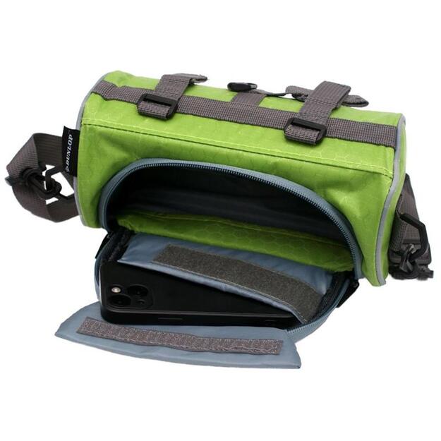 Dunlop – vairo rankinė / dviračio krepšys su kišene išmaniajam telefonui (žalia) 7