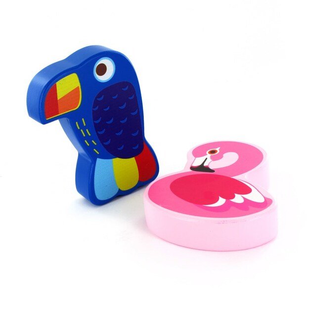 Mediniai mišiniai barškučiai (Flamingo, Toucan), atsitiktinis modelių pasirinkimas 3