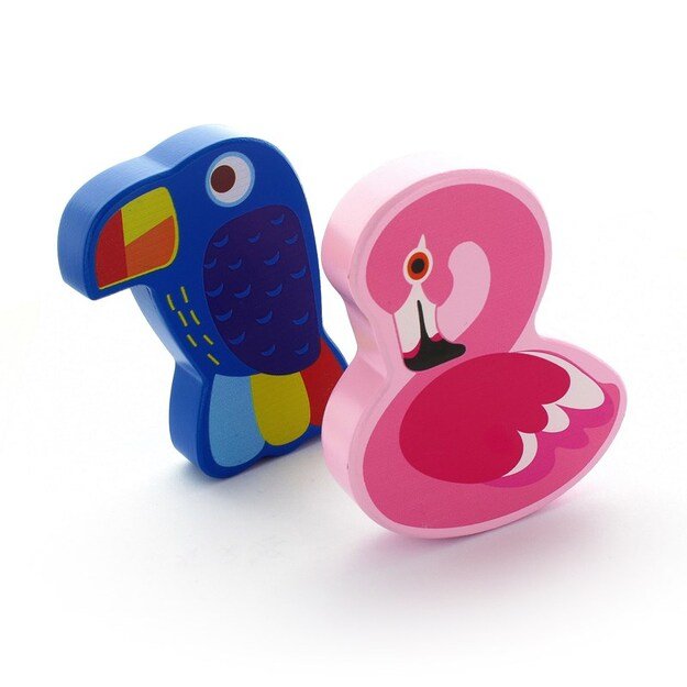 Mediniai mišiniai barškučiai (Flamingo, Toucan), atsitiktinis modelių pasirinkimas 5