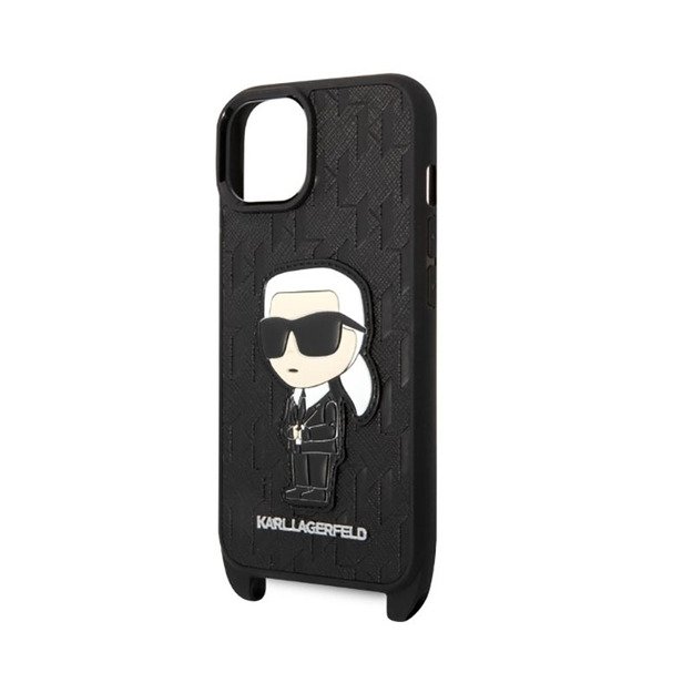 Karl Lagerfeld NFT Monogram Ikonik Patch dėklas, skirtas iPhone 14 (juodas) 5