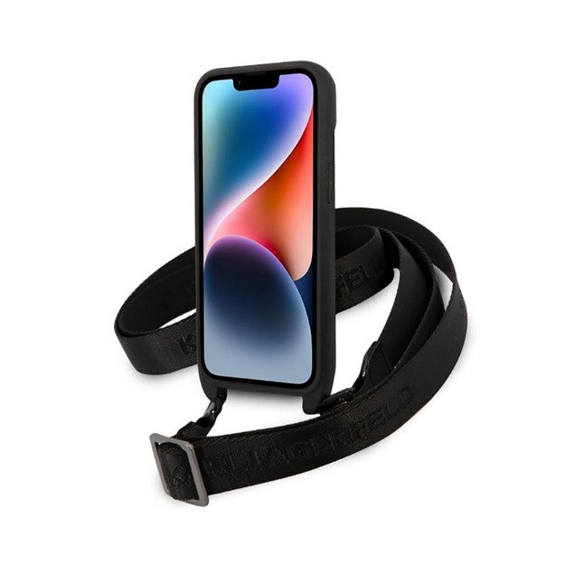 Karl Lagerfeld NFT Monogram Ikonik Patch dėklas, skirtas iPhone 14 (juodas) 4