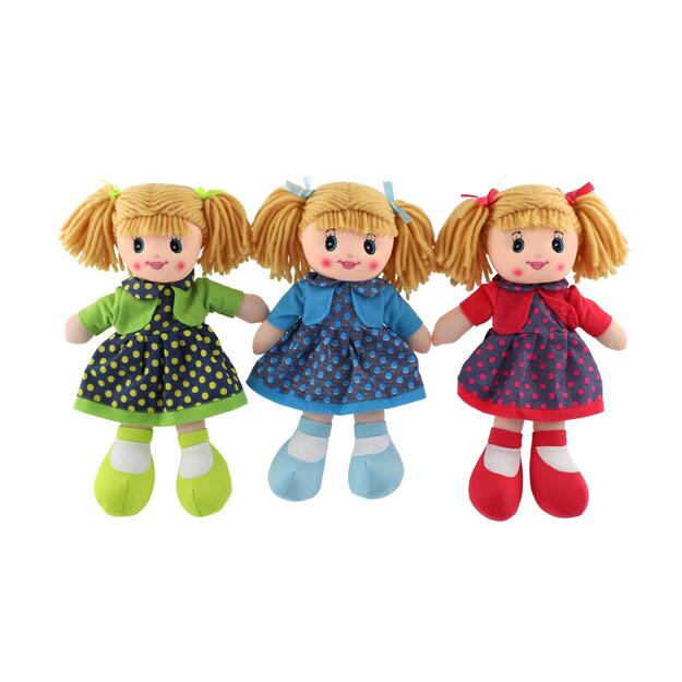 Skudurinė lėlė 30 cm mišrių spalvų maišelyje 2