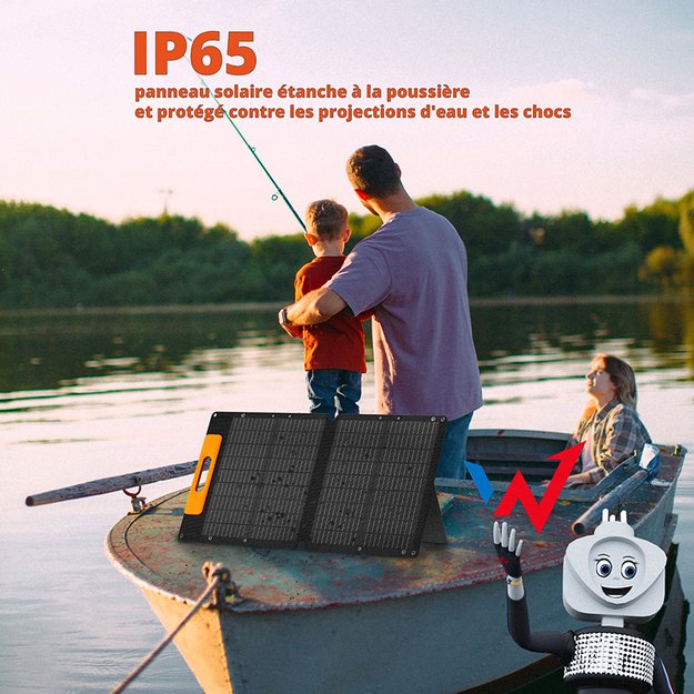 Wonder Ws60 – 60 W saulės baterija su USB-C PD 30W ir USB-A QC 18W išvestimi (juoda) 19